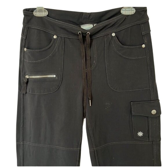 Athleta Pants Women Small  Black Bettona Cargo Nylon Drawstring Outdoor - Picture 2 of 9